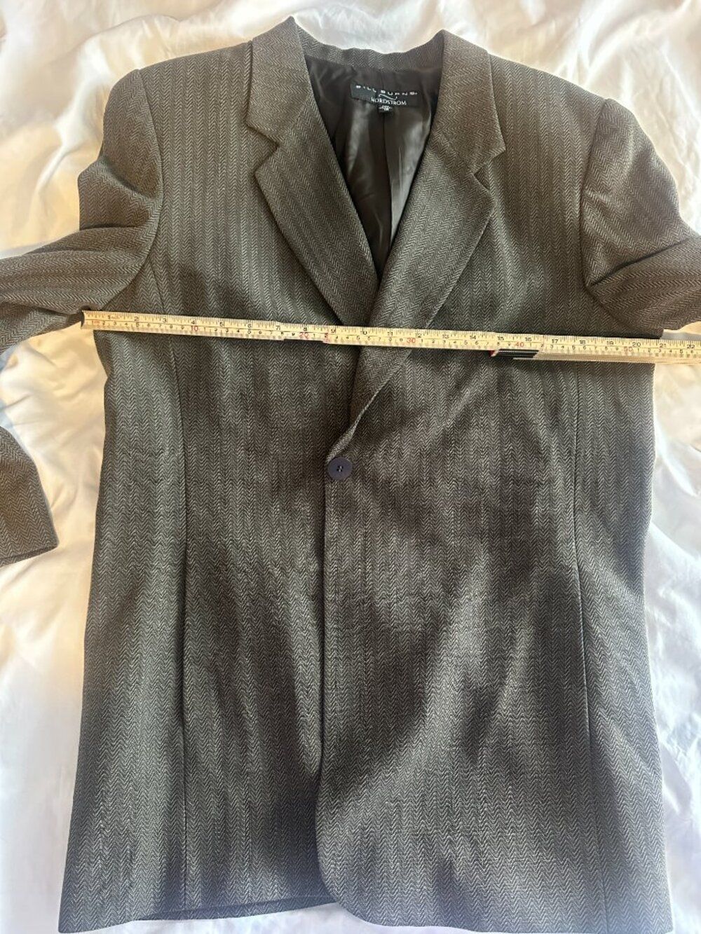 VTG Bill Burns Nordstrom Blazer Womens 16 XL/1X Herringbone Wool Jacket Brown - Picture 8 of 8